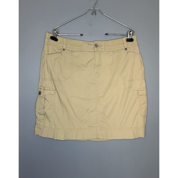 Alpine Design Cargo Skirt Womens Size 12 Beige Cotton Blend Zip Closure - Picture 1 of 10